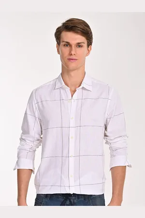POE Men Smart Slim Fit Opaque Checked Casual Shirt