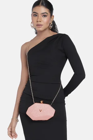 Allen Solly Shimmery Textured Octagonal Purse Clutch