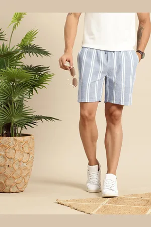 Mast & Harbour Men Pure Cotton Striped Relaxed Fit Shorts