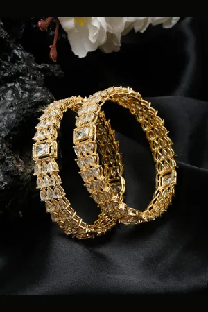 Anouk Set Of 2 Gold-Plated Stone Studded Bangles