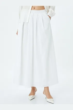 Koton Women Flared Slip-On Maxi Skirts