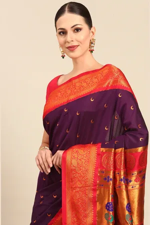 Varkala Silk Sarees Ethnic Motifs Zari Silk Blend Designer Paithani Saree