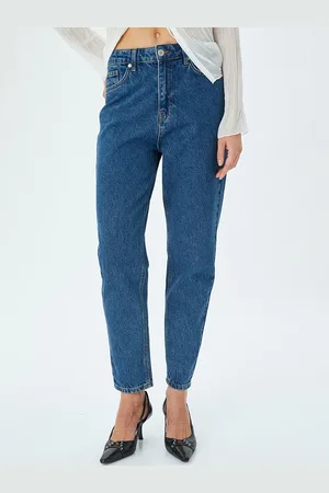 Koton Women Cotton Mid-Rise Straight Fit Clean Look Jeans