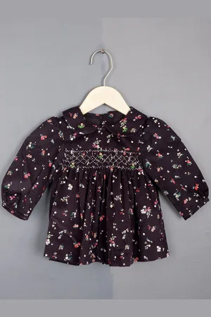 BAESD Girls Printed Peter Pan Collar Cotton A-Line Dress