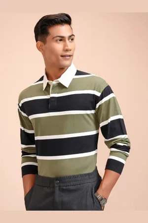 Highlander Men Striped Polo Collar T-shirt