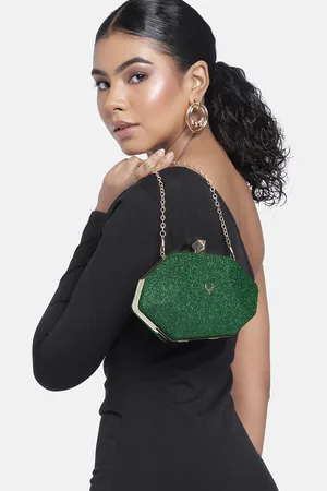 Allen Solly Shimmery Textured Octagonal Purse Clutch