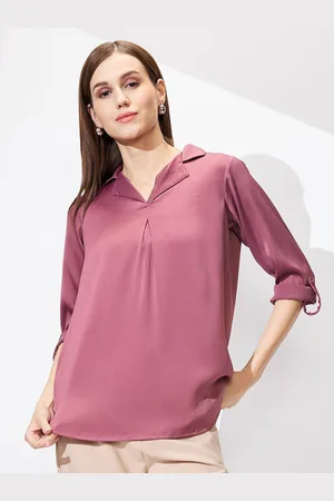 Globus Roll-Up Sleeves Monochrome Satin Shirt Style Top