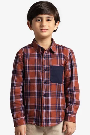 Ed-a-Mamma Boys Gingham Checked Cotton Casual Shirt