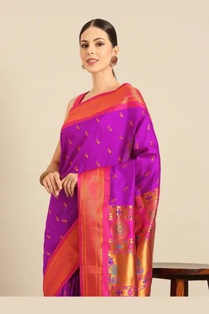 Varkala Silk Sarees Ethnic Motifs Zari Paithani Saree