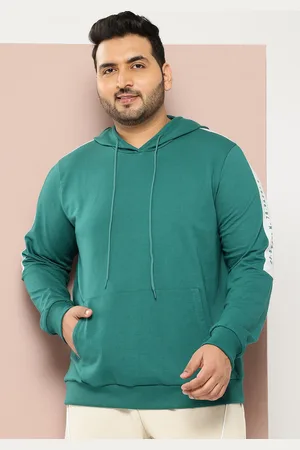 Sztori Men Plus Size Colourblocked Hooded Sweatshirt