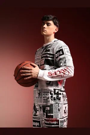PUMA Men Media Day Typography Printed Relaxed Fit Basketball Cotton T-shirt
