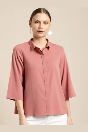 Invictus Women Rose Regular Fit Solid Smart Casual Shirt