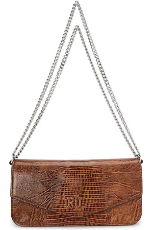 Ralph Lauren Lizard-Embossed Medium Sawyer Bag