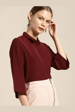 Invictus Women Maroon Smart Casual Shirt