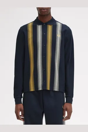 Fred Perry Men Striped Polo Collar Pockets T-shirt