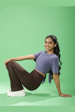 BlissClub Women Brown High Waist The Ultimate Flare Pants- Regular