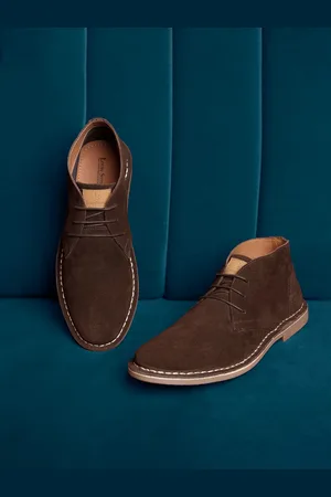 LOUIS STITCH Men Mid-Top Solid Suede Desert Boots