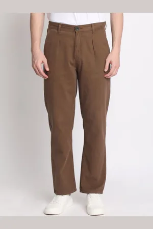 IVOC Men Cotton Straight Fit Pleated Chinos Trouser