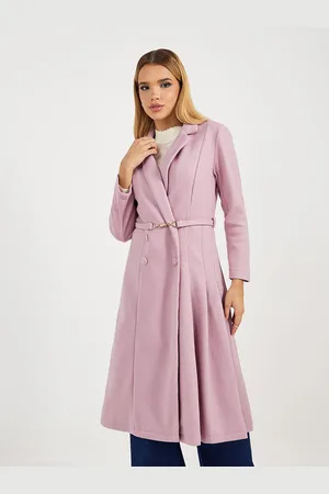 Styli Women Lapel Collar Long Sleeves Coat