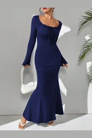 JC Mode Women Bell Sleeves Maxi Dress
