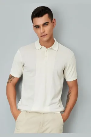Max Collection Men Self Design Polo Collar Cotton T-shirt