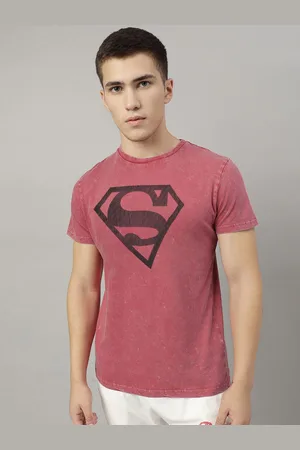Free Authority Men Superman Graphic Printed Round Neck Cotton T-shirt