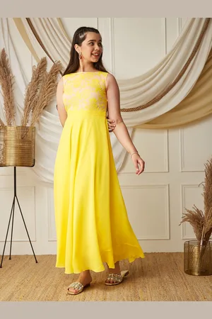 BAESD Girls Self Design Fit & Flare Maxi Dress