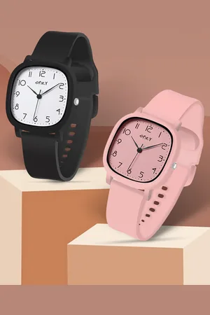 Spiky Kids Pack Of 2 Dial & Straps Analogue Multi Function Watch Combo_EVA19_BlkPnk