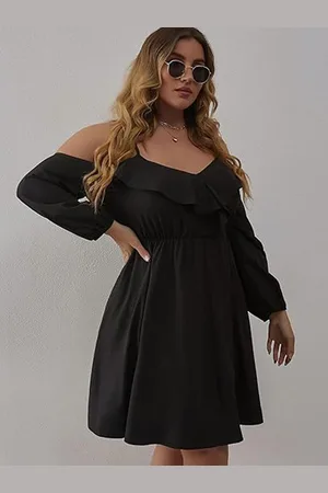 JC Mode Women Shoulder Straps Fit & Flare Dress