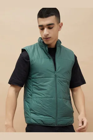 Lifestyle Men Mock Collar Solid Casual Puffer Jacket