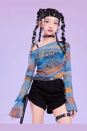 LULU & SKY Girls Graphic Printed Fitted Crop Top