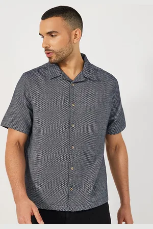 Styli Relaxed Fit Geometric Self Design Resort Collar Casual Shirt