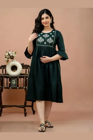 Celebravo Women Maternity Fit & Flare Midi Dress