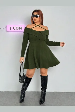 JC Mode Women Plus Size Fit & Flare Dress