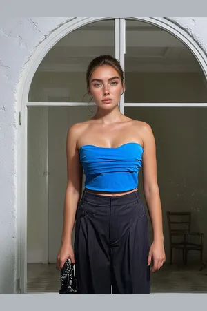 Stylecast Gathered Tube Crop Top