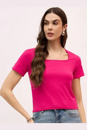 Mayra Women Solid Scoop Neck Cotton T-shirt