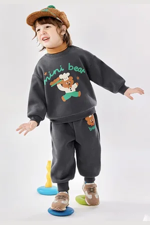 LULU & SKY Unisex Kids Printed Long Sleeves Sweatshirt with Joggers