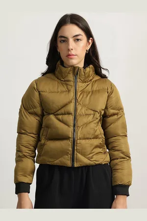 ICONIC Women Mock Collar Solid Casual Puffer Jacket