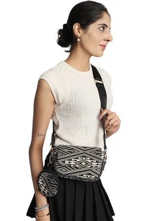 MINI WESST Women Abstract Printed Structured Sling Bag With Pouch