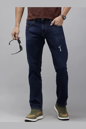 SPYKAR Men Straight Comfort Fit Low Distress Light Fade Stretchable Jeans