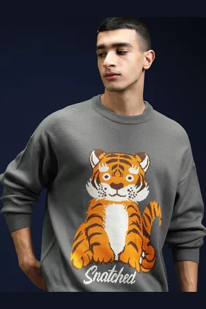 Highlander Men Graphic Self Design Pullover