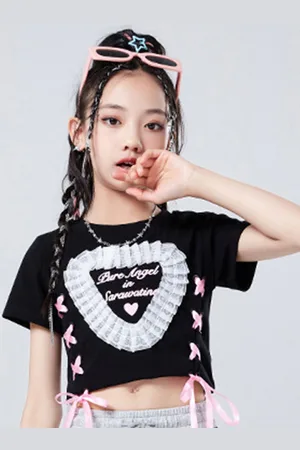 LULU & SKY Girls Printed Cotton Crop Top