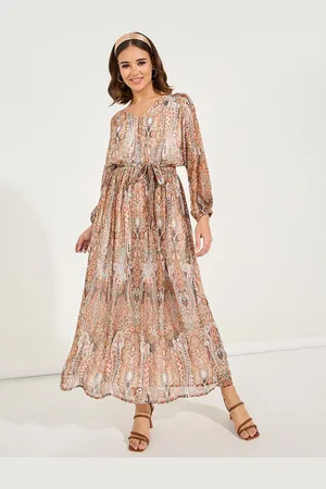 Styli Ethnic Motifs Print A-Line Maxi Dress