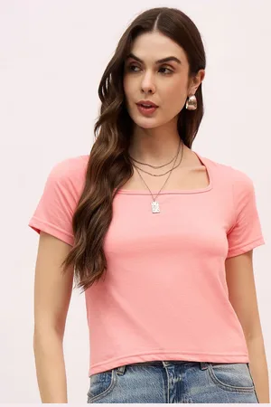 Mayra Women Solid Scoop Neck Cotton T-shirt