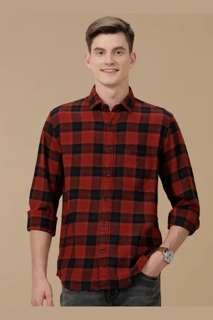Linen Club Men Contemporary Slim Fit Opaque Checked Casual Shirt