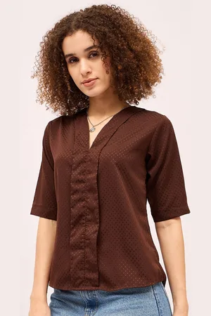 Mayra Women Self Design Shirt Style Top