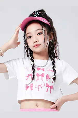 LULU & SKY Girls Floral Organic Cotton Crop Top
