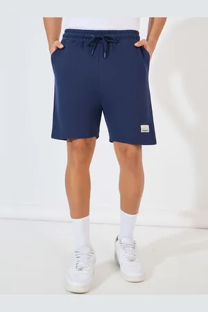 Styli Men Solid Badge Detail Regular Fit Terry Shorts