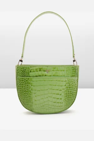 Da Milano Textured Leather Half Moon Shoulder Bag