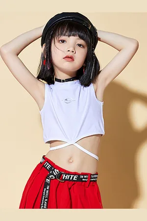 LULU & SKY Girls Crop Top With Tie-Up Details